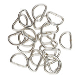 Maxbell 100 Pieces Alloy DIY D Dee Rings for Webbing Strapping 10x6x1.5mm White