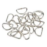 Maxbell 100 Pieces Alloy DIY D Dee Rings for Webbing Strapping 10x6x1.5mm White