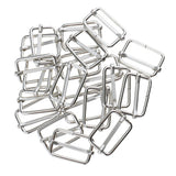 Maxbell 20 Pieces Metal Adjustable Buckle Connector for Bag Strap 25x16x2.8mm Silver