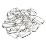 Maxbell 20 Pieces Metal Adjustable Buckle Connector for Bag Strap 25x16x2.8mm Silver