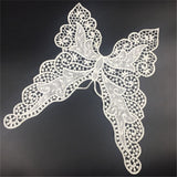 Maxbell Butterfly Neck Collar Applique Lace Trim Embroidered Sewing Patches White