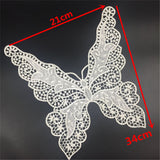 Maxbell Butterfly Neck Collar Applique Lace Trim Embroidered Sewing Patches White
