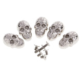 Maxbell 5 Set Skull Head Screwback Studs Punk Rivets for Bag Shoes Leathercraft Silver