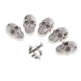 Maxbell 5 Set Skull Head Screwback Studs Punk Rivets for Bag Shoes Leathercraft Silver