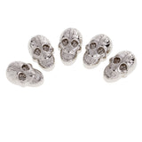 Maxbell 5 Set Skull Head Screwback Studs Punk Rivets for Bag Shoes Leathercraft Silver