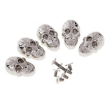 Maxbell 5 Set Skull Head Screwback Studs Punk Rivets for Bag Shoes Leathercraft Silver