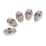 Maxbell 5 Set Skull Head Screwback Studs Punk Rivets for Bag Shoes Leathercraft Silver