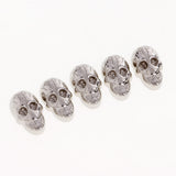 Maxbell 5 Set Skull Head Screwback Studs Punk Rivets for Bag Shoes Leathercraft Silver