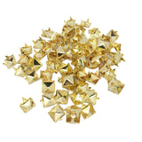 Maxbell 100 Pieces Pyramid Studs Rivets Spots Punk DIY Leather Bag Shoes gold