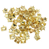 Maxbell 100 Pieces Pyramid Studs Rivets Spots Punk DIY Leather Bag Shoes gold