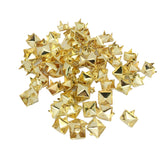 Maxbell 100 Pieces Pyramid Studs Rivets Spots Punk DIY Leather Bag Shoes gold