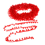 Maxbell 20 Yards 11mm Pom Pom Trim Ball Fringe Ribbon DIY Sewing Accessories red