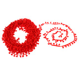 Maxbell 20 Yards 11mm Pom Pom Trim Ball Fringe Ribbon DIY Sewing Accessories red