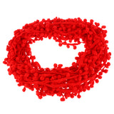 Maxbell 20 Yards 11mm Pom Pom Trim Ball Fringe Ribbon DIY Sewing Accessories red