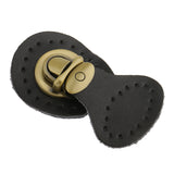 Maxbell Genuine Leather Bag Lock Fasteners Snap Buckles Clasp Replacement Black