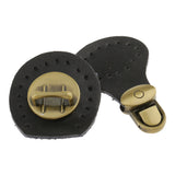 Maxbell Genuine Leather Bag Lock Fasteners Snap Buckles Clasp Replacement Black