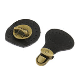 Maxbell Genuine Leather Bag Lock Fasteners Snap Buckles Clasp Replacement Black