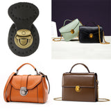 Maxbell Genuine Leather Bag Lock Fasteners Snap Buckles Clasp Replacement Black