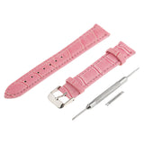 Maxbell PU Leather Watch Strap Watch Band Wristwatch Strap Replacement 18mm Pink