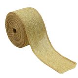 Maxbell 5 Meters Natural Jute Burlap Ribbon with Gold Net for Gift Wrapping 50mm