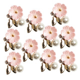 Maxbell 10 Pieces Flatback Pearl Flower DIY Scrapbooking Embellishment  pink