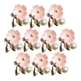 Maxbell 10 Pieces Flatback Pearl Flower DIY Scrapbooking Embellishment  pink