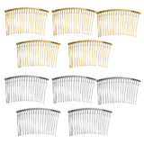 Maxbell 10 Pieces Alloy Hair Comb Women Hair Comb Wedding For Jewelry Making mixed