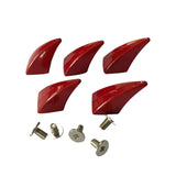 Maxbell 5 Pieces Horn Shape Screwback Rivets Stud Spikes for Leather Craft Red