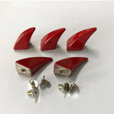 Maxbell 5 Pieces Horn Shape Screwback Rivets Stud Spikes for Leather Craft Red