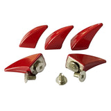 Maxbell 5 Pieces Horn Shape Screwback Rivets Stud Spikes for Leather Craft Red