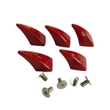 Maxbell 5 Pieces Horn Shape Screwback Rivets Stud Spikes for Leather Craft Red