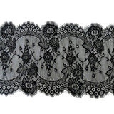 Maxbell 3 Yards Eyelash Lace Trim Ribbon Applique for Sewing Craft 33cm Wide Black