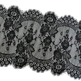 Maxbell 3 Yards Eyelash Lace Trim Ribbon Applique for Sewing Craft 33cm Wide Black