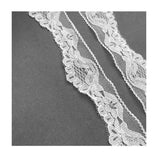 Maxbell 5 Yards Elastic Floral Lace Collar Neckline Trimming Sewing Applique White