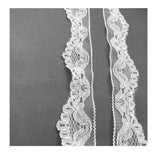 Maxbell 5 Yards Elastic Floral Lace Collar Neckline Trimming Sewing Applique White