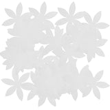 Maxbell 100 Pieces Cut Out Satin Drill Fabric Flower for Wedding Craft 45mm White