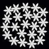 Maxbell 100 Pieces Cut Out Satin Drill Fabric Flower for Wedding Craft 45mm White