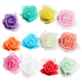 Maxbell 50 Pieces Artificial Foam Mesh Rose Flower Heads for Wedding 4cm Multicolor