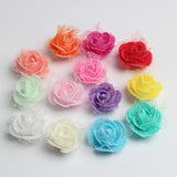 Maxbell 50 Pieces Artificial Foam Mesh Rose Flower Heads for Wedding 4cm Multicolor