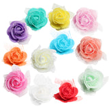 Maxbell 50 Pieces Artificial Foam Mesh Rose Flower Heads for Wedding 4cm Multicolor