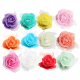 Maxbell 50 Pieces Artificial Foam Mesh Rose Flower Heads for Wedding 4cm Multicolor