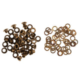 Maxbell 50 Pieces Metal Eyelets with Washers Leathercraft Accessories 9mm Bronze