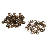 Maxbell 50 Pieces Metal Eyelets with Washers Leathercraft Accessories 9mm Bronze