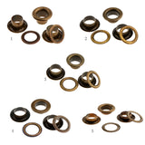 Maxbell 50 Pieces Metal Eyelets with Washers Leathercraft Accessories 9mm Bronze