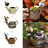Maxbell Miniature Bird Flower Pot Dollhouse Bonsai Garden Succulent Planter Beige