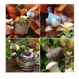 Maxbell Miniature Bird Flower Pot Dollhouse Bonsai Garden Succulent Planter Beige