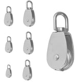 Maxbell Stainless Steel Single Wheel Pulley Block Swivel Rope Sheave Eye 15mm