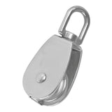 Maxbell Stainless Steel Single Wheel Pulley Block Swivel Rope Sheave Eye 32mm