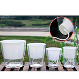 Maxbell Transparent Flower Self-watering Planter Flower Basket Round 175×175×150mm