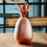 Maxbell 500ml Pineapple Cocktail Tumbler Stainless Steel Moscow Mule Mug Rose Gold